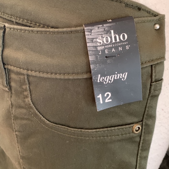 NWT “Soho NY&Co” olive drab fatigue style leggings - Picture 5 of 9